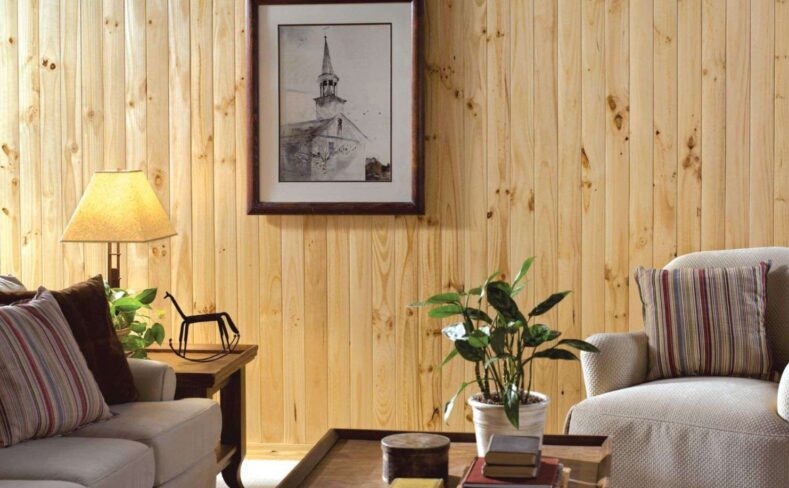 Salon cosy en bois clair aménagé par jordan harkat à montauban, canapé crème et table basse avec plante